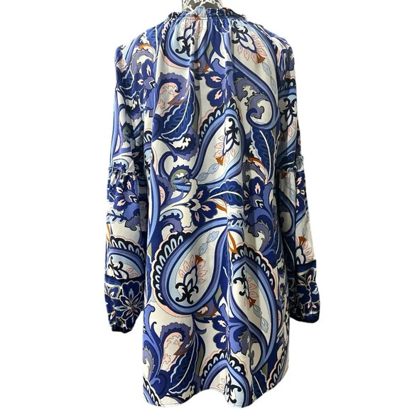 CROWN & IVY Blue paisley tunic top - Picture 2 of 12